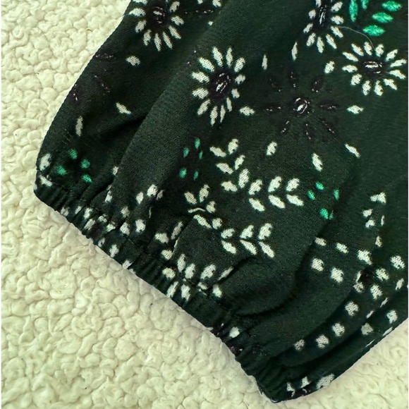 NWOT Macys Style & Co. Small Green Floral Button front tiered mesh peplum hem - Picture 8 of 11